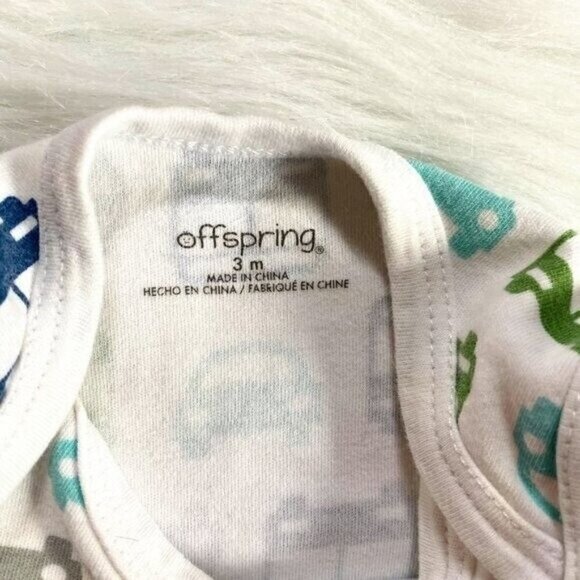 Offspring 3m Baby Transport Car Bus Print Bodysuit & Play Pant 3 Months Colorful - Picture 6 of 6